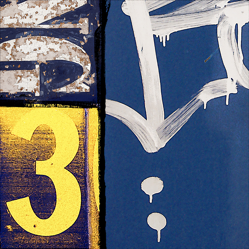 collage, weathered signage letter forms, graffiti